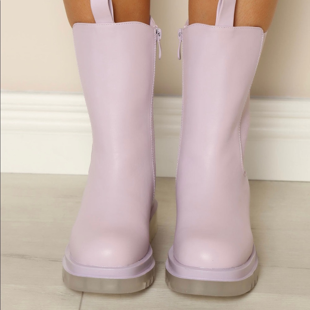 purple low boots